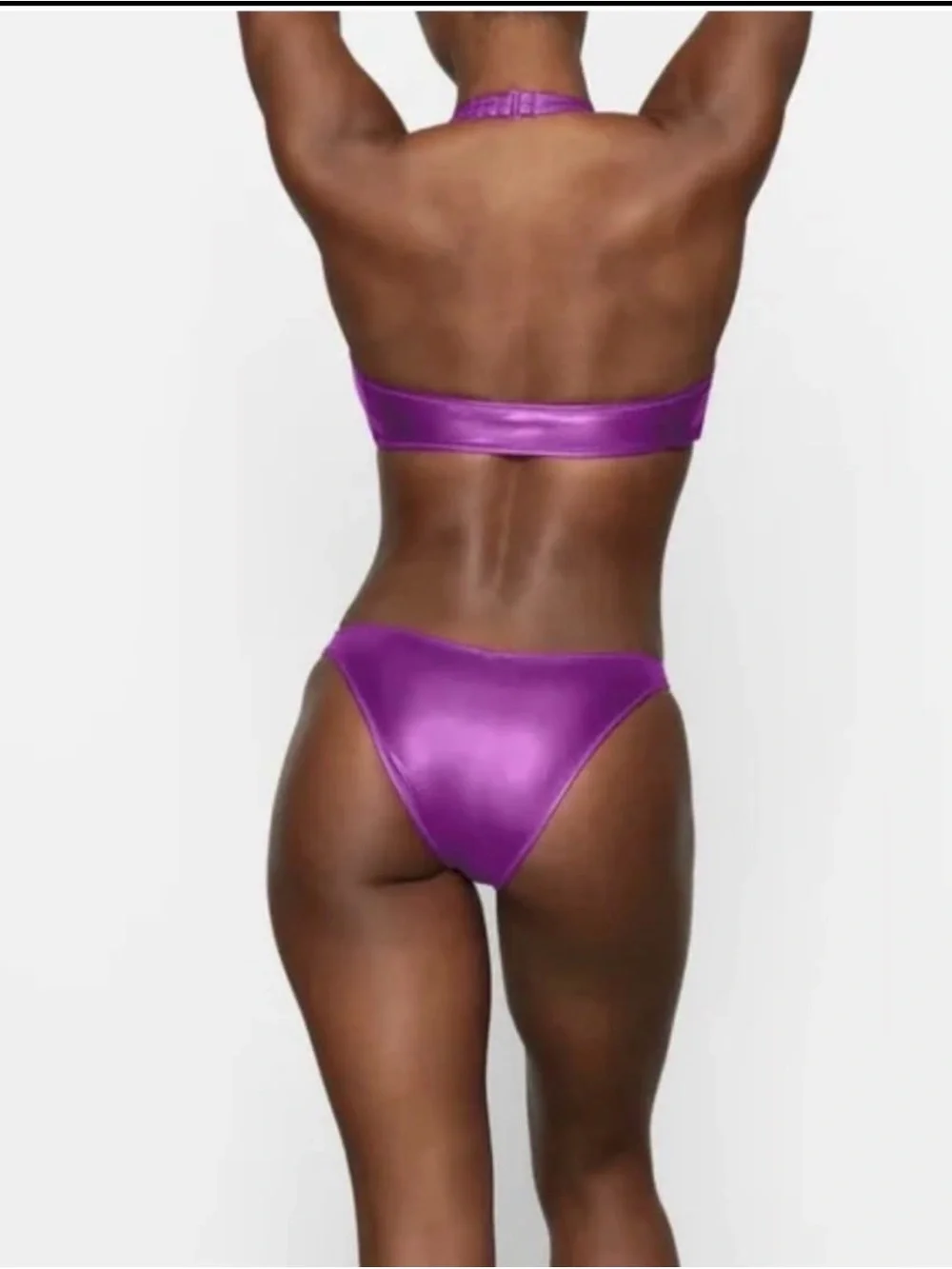 SKIMS Metallic Magenta One-Piece Bodysuit